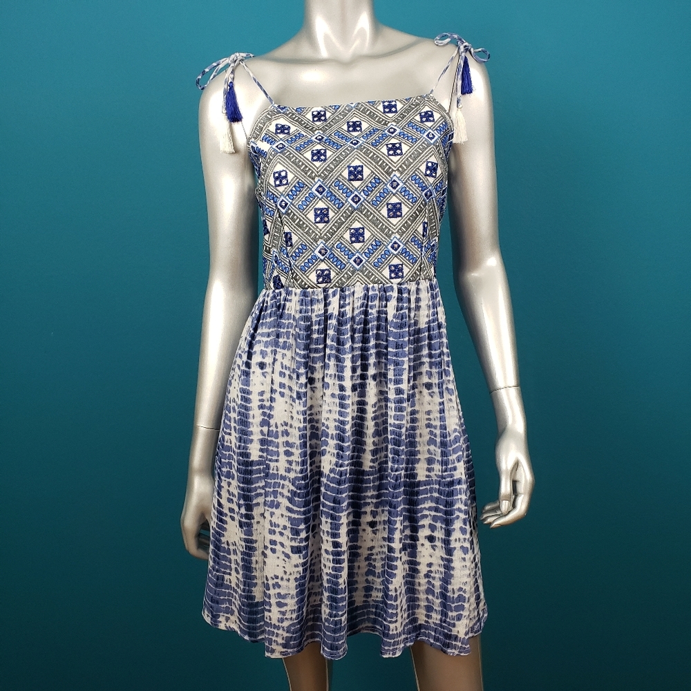 🆕️ 🌴 GLAMOROUS Slavic Embroidered Tie Dye Mini Dress // (NWT)